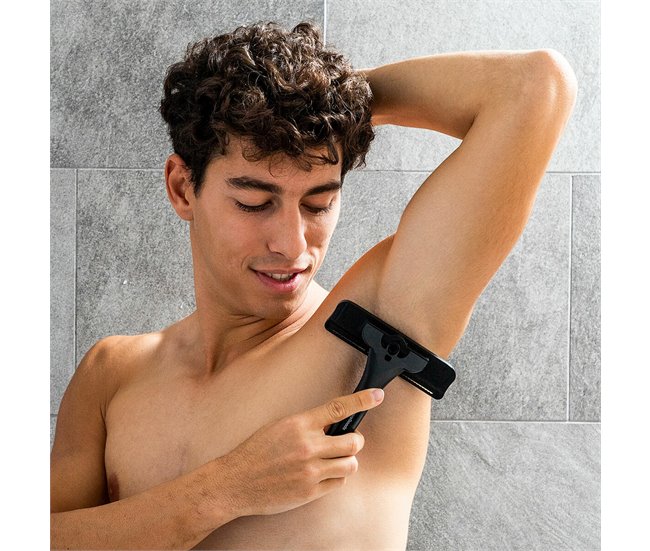 Afeitadora de Espalda y Cuerpo con Mango Extensible Negro
