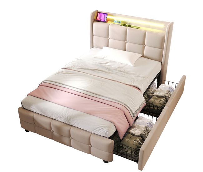 Camas individuales 94x220 Beige