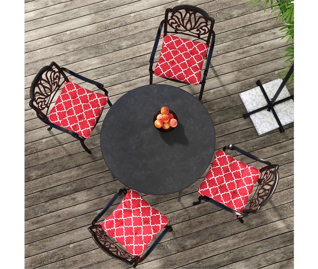 Cojines para Sillas Tela de Hilo Teñido Outsunny Rojo