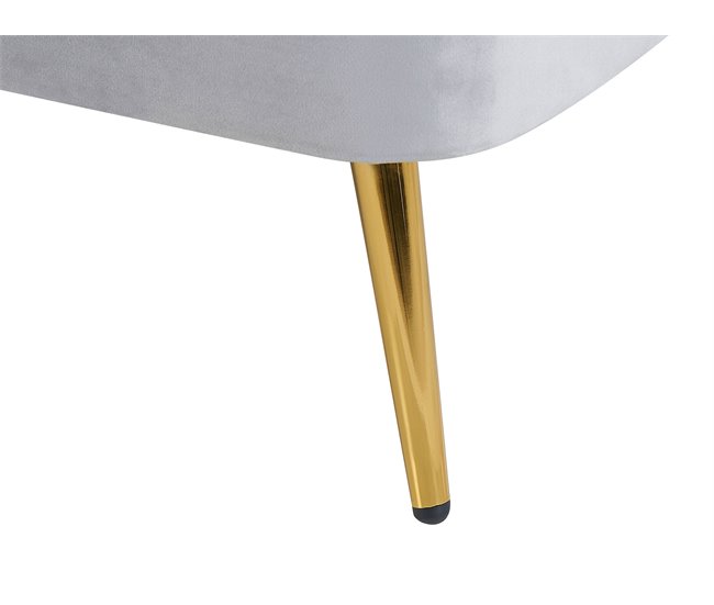 Beliani Chaise longue Terciopelo ALLIER Gris Claro