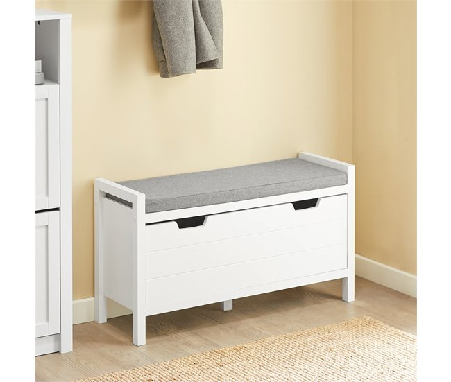 Zapatero Banco con 1 Puerta para Guardar y Ordenar FSR97-W SoBuy Blanco