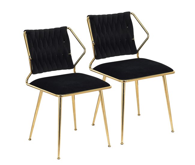 2 piezas, silla de comedor, silla de cocina, silla de salón Negro