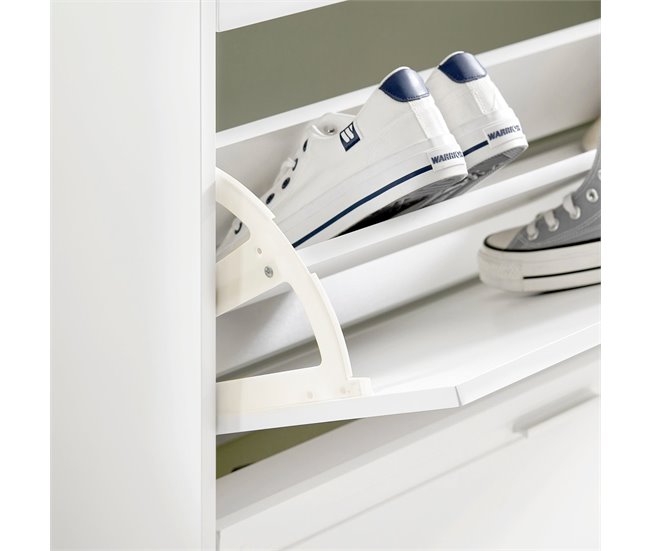 Zapatero con 2 Solapas,1 Puerta y 2 cajones FSR104-W SoBuy Blanco