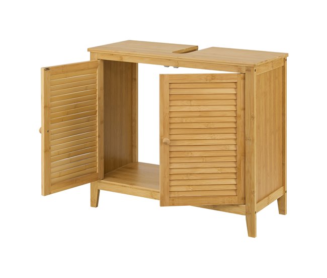 Mueble bajo lavabo Värmdö con 2 puertas bambú Natural