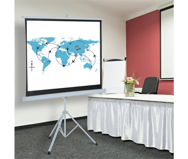 Pantalla de Proyector plástico, metal HOMCOM Blanco