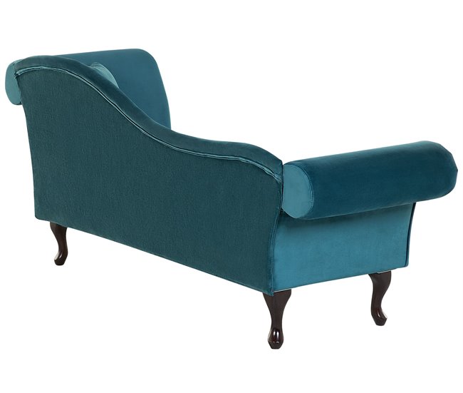 Beliani Chaise longue derecho Terciopelo LATTES Azul/ Verde