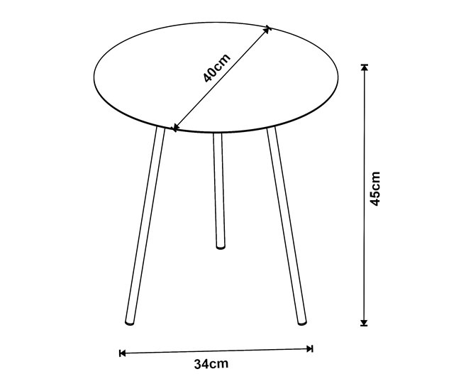 Mesa auxiliar Sula redonda 3 patas metal [en.casa] 40x40 Negro