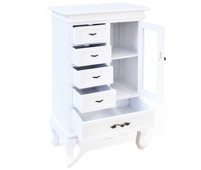 Aparador cajones estantes 4402197 Blanco/ Beige