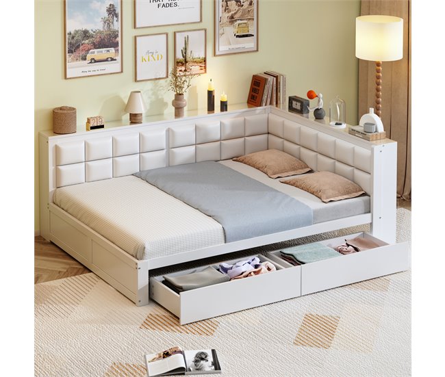 Camas de matrimonio 153x212 Blanco