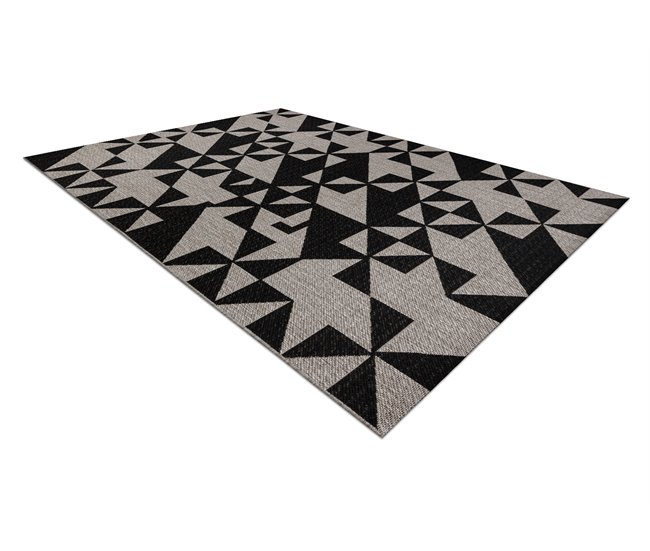 Alfombra de cuerda sisal FLOORLUX 20489 Triángulo 240x330 Gris
