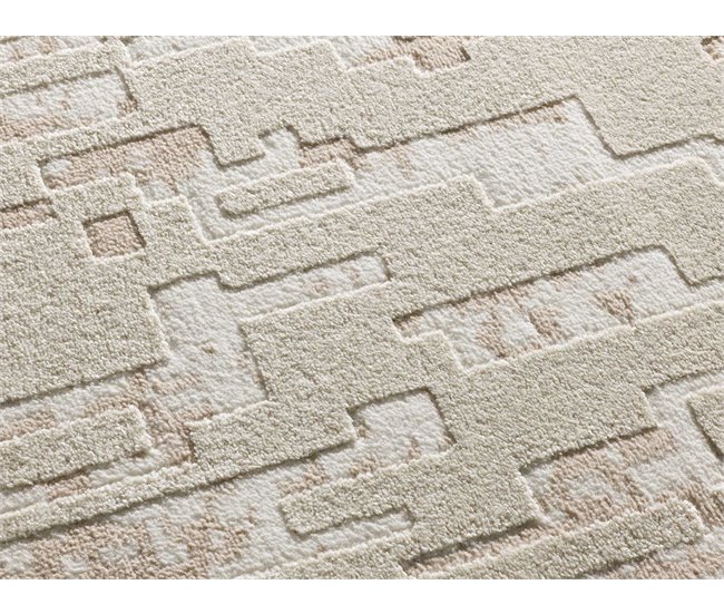 Alfombra abstracta con relieve BARESA - ATTICGO 200x290 Blanco/ Beige