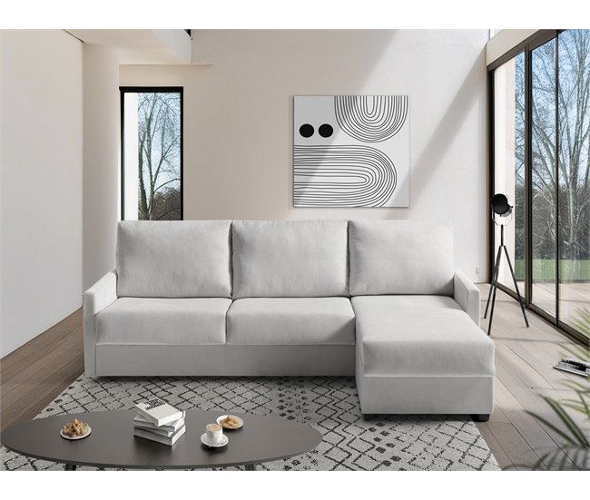 Chaise longue con cama AVA reversible 3 plazas gris Gris
