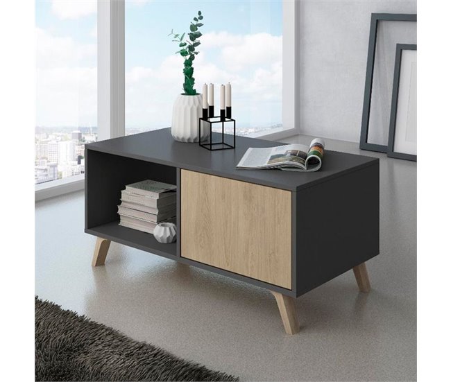 Mesa de centro Wind 91x49 Blanco/ Gris