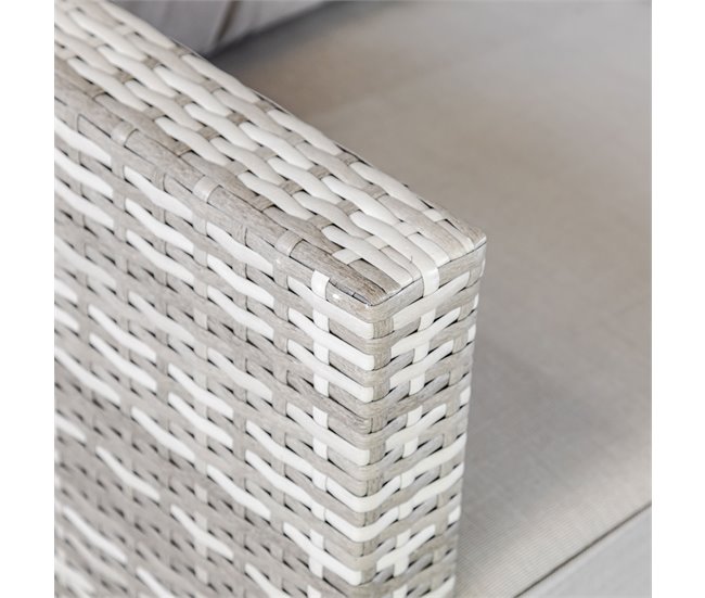 Set chasie longue LANZAROTE III com puff y mesa gris Gris