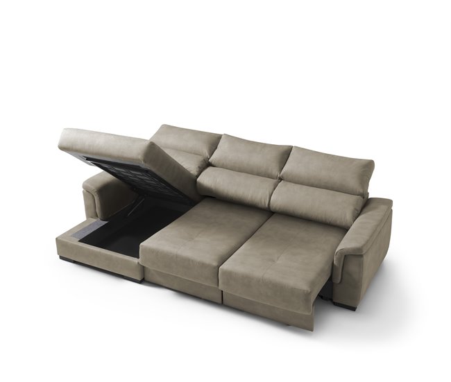 Chaise longue con arcón 4 plazas NAHIA Vison