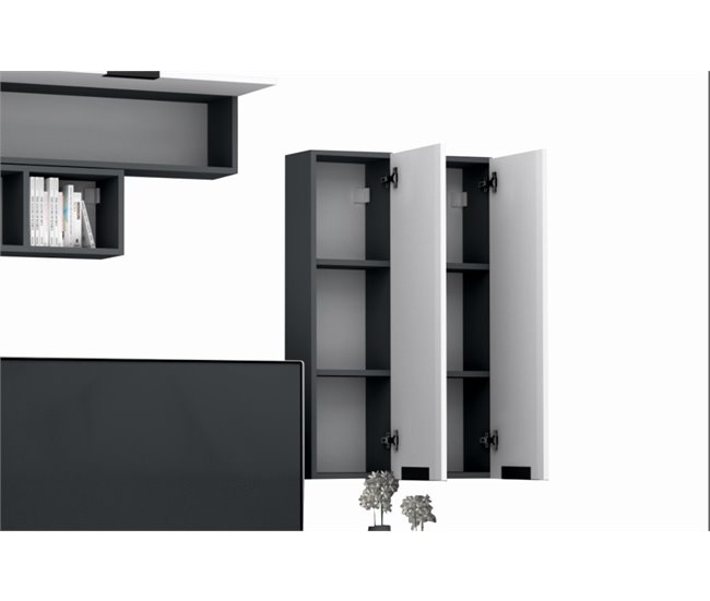 Compacto TV STONE blanco y gris 280cm Blanco