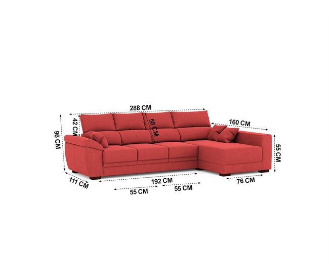 Chaise longue ARGOS Rojo