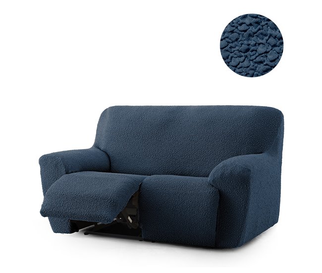 Funda Sofá Relax Bielastica Adaptable 3 Plazas Azul