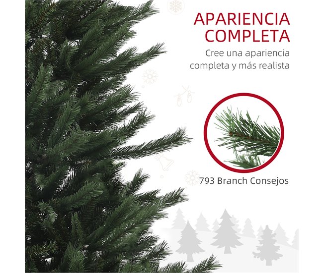 Árbol de Navidad Plástico, Acero HOMCOM, hogar - decoración Verde