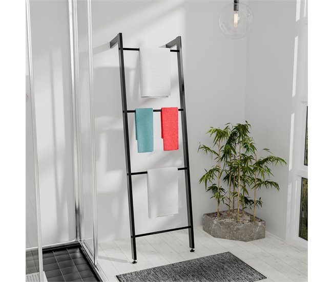 Toallero escalera Betti de 4 barras Negro
