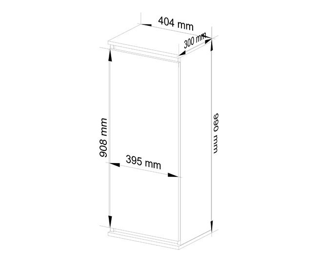 Armario colgante AKORD W40 Wenge 40 cm 1 puerta frente en color Blanco 3 estantes 40x30x99 cm 40 Wengue