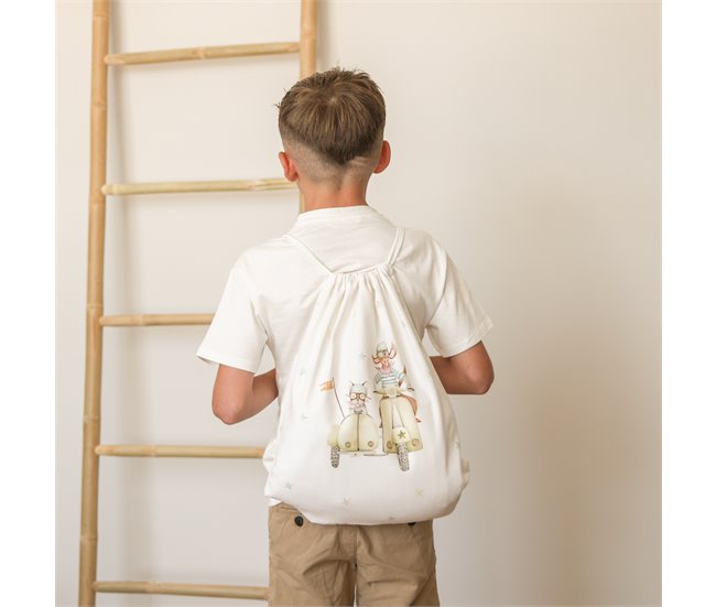 Naturals - Mochila Saquito - 100% Algodón - Pandilla de perros Multicolor