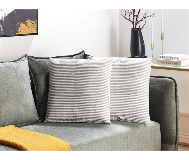 Beliani Cojín decorativo KANPAS Gris