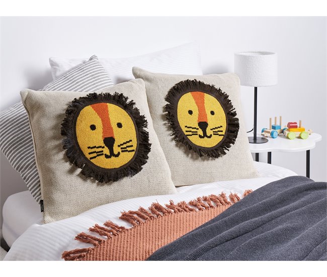 Beliani Cojín decorativo SARANGAR Beige