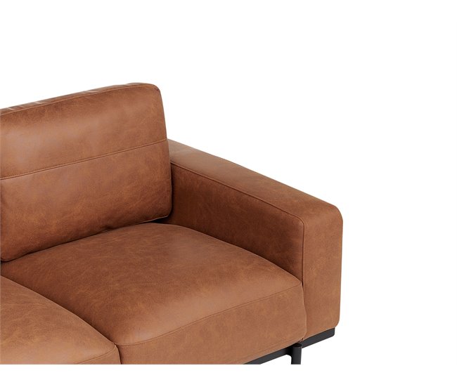 Beliani Sofá de 2 plazas Poliéster SOVIK Marron