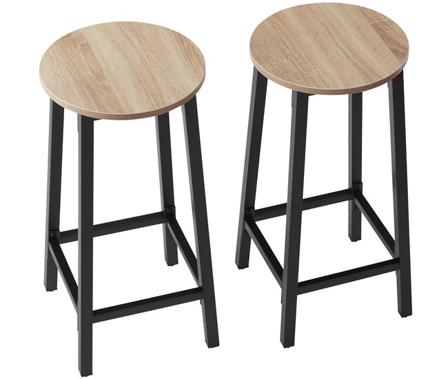 2 taburetes de bar Madera Clara