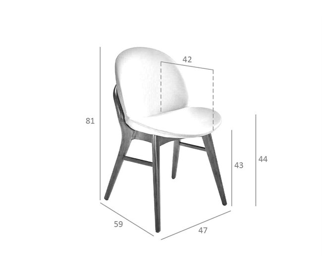 ANGEL CERDA Silla polipiel visón oscuro Nogal