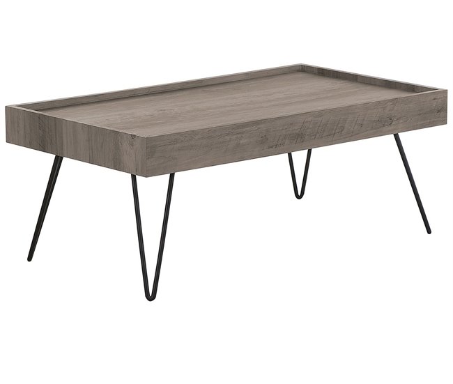 Beliani Mesa de centro WELTON 60x100 Gris Oscuro