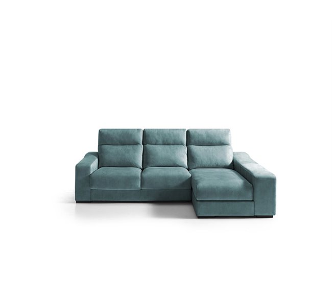 Chaise longue 4 plazas con 3 puffs FULL Azul Medio