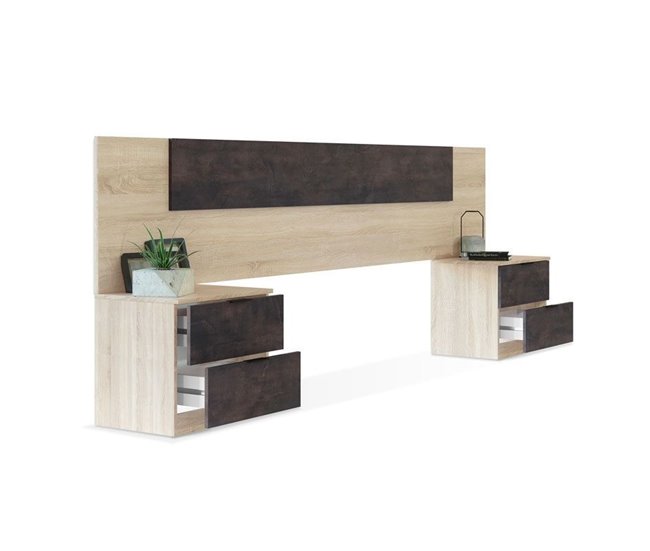 Cabecero con mesitas Luca 247 Madera Oscura