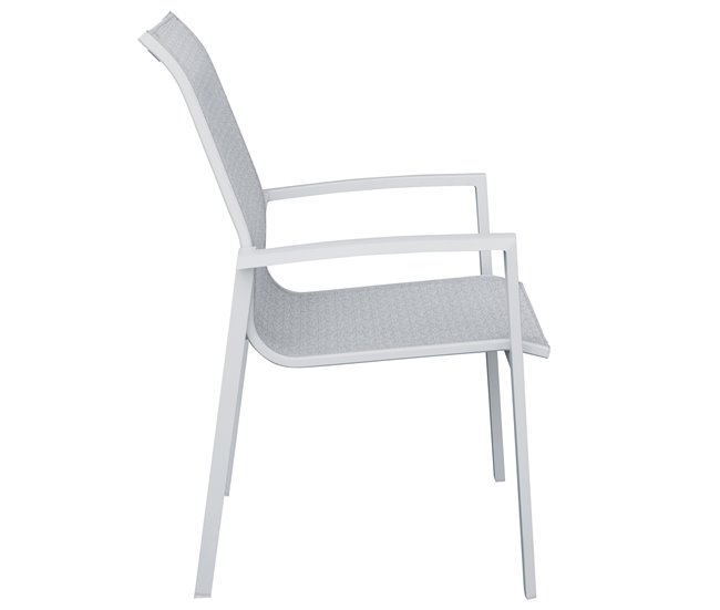 Set de jardín con mesa y 6 sillas ANZIO color gris Blanco