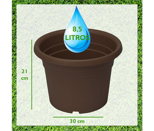 Maceta Cilindro Zanvic 8,5 L Marron
