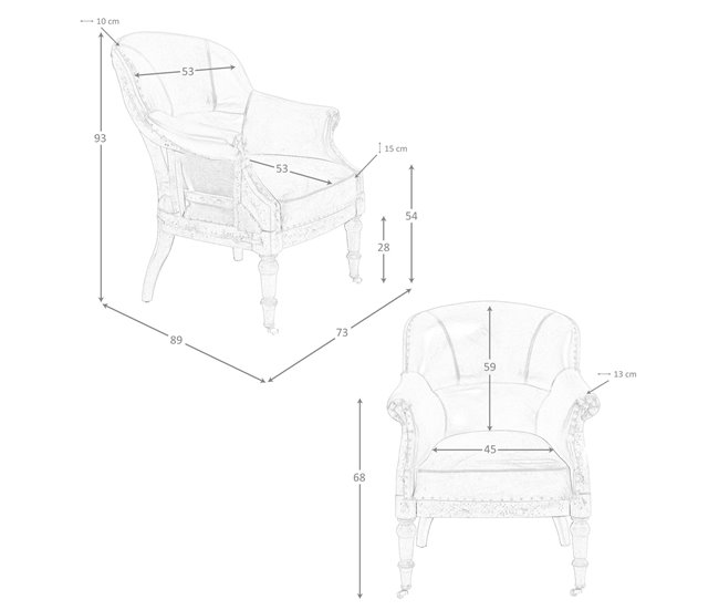 ANGEL CERDA Sillón piel marrón coñac Nogal