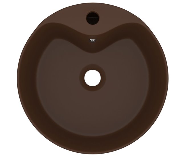 Lavabo lujoso con rebosadero cerámica Marron