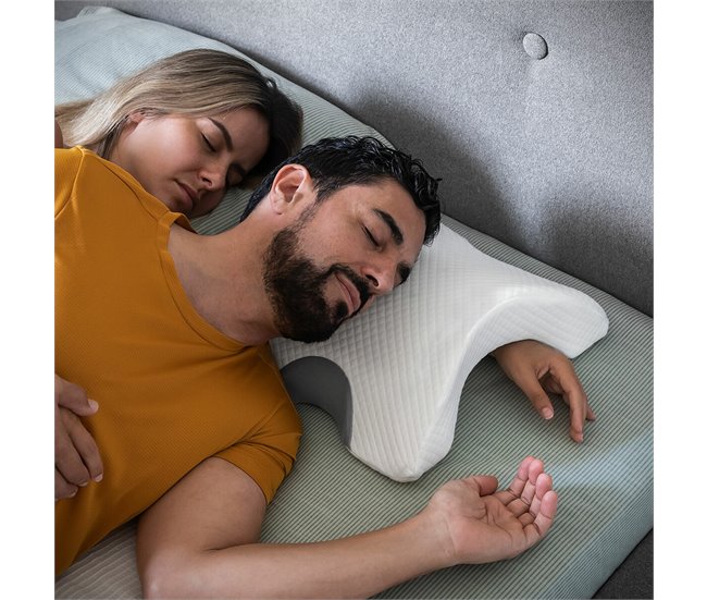 Almohada Viscoelástica Cervical para Parejas Blanco