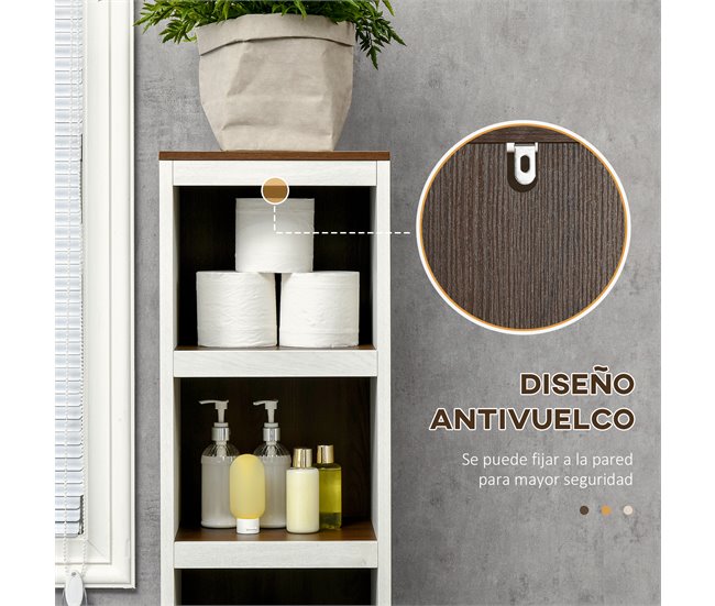 Mueble Auxiliar Baño Melamina de Madera kleankin Blanco