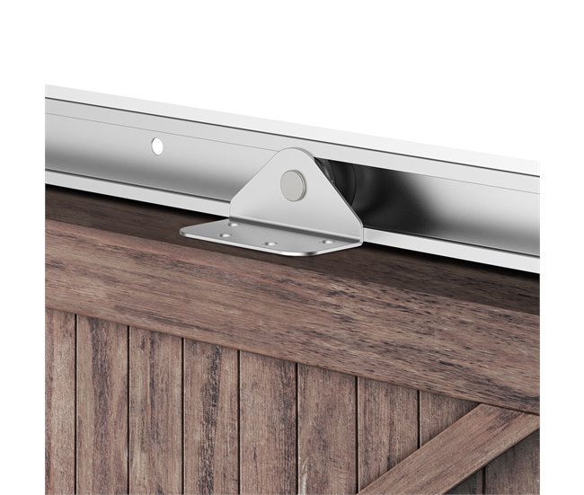 Herraje para Puerta Corredera Metal, Plástico HOMCOM 186 Plateado