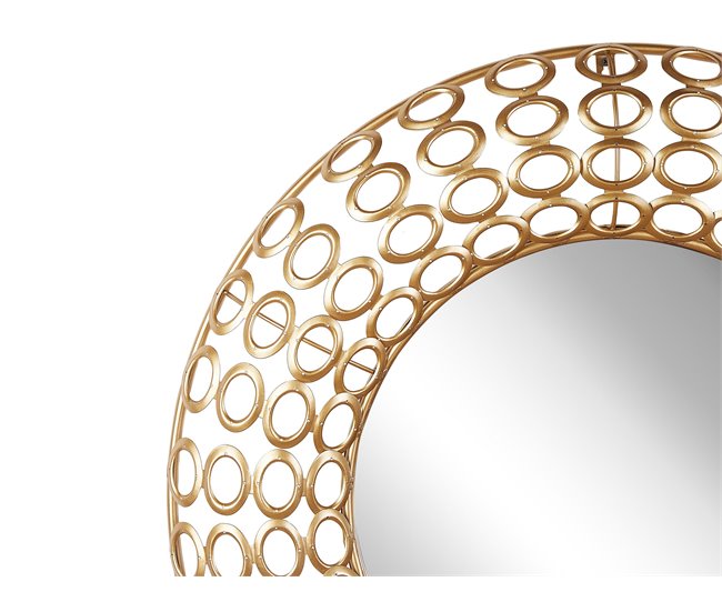 Beliani Espejo decorativo BOURDON Dorado