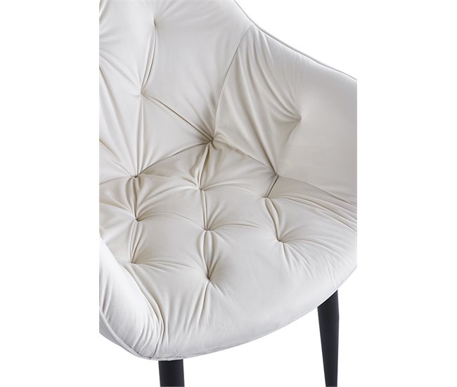 Silla Zandel Black Terciopelo Beige