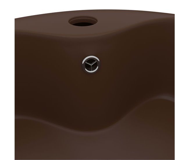 Lavabo lujoso con rebosadero cerámica Marron