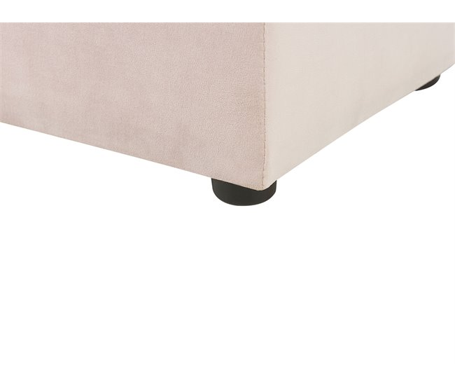 Beliani Cama con banco de almacenaje Terciopelo NOYERS 210x247 Gris