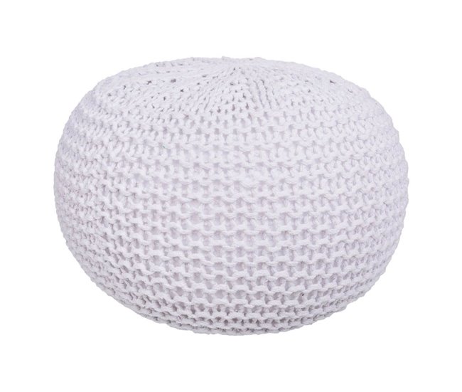 Puff de algodón trenzado Blanco