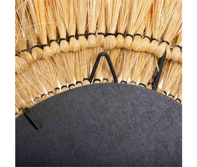 Espejo redondo de fibra natural Marron