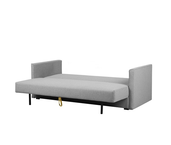 Beliani Sofá de 3 plazas Poliéster EKSJO Gris Claro