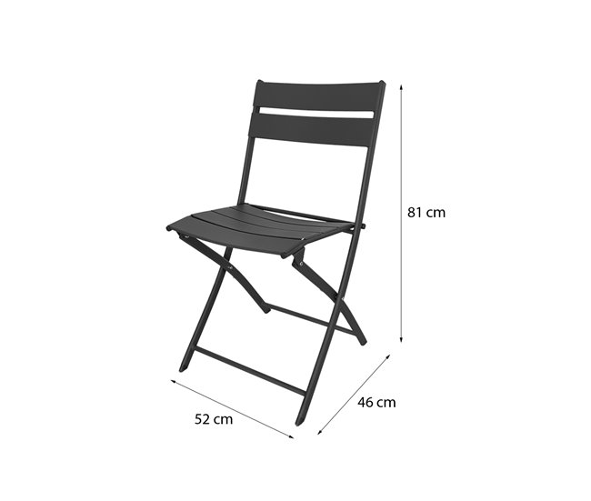 Acomoda Textil – Silla Plegable de Acero. (Pack 4 Unidades) Negro