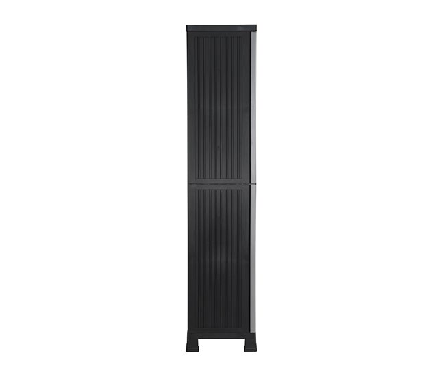 Armario de Resina Exterior con Escobero y 4 Baldas Thinia Home 68 Gris